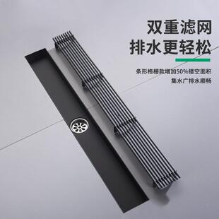 条方形304不锈钢防臭防虫地间漏T68竹排卫水生淋浴房下道排长水槽