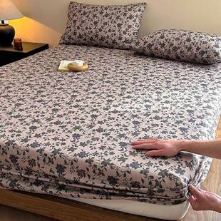 纯棉双层床笠单件加米厚榻床罩群木榻床垫保护罩全包床套包纱邮