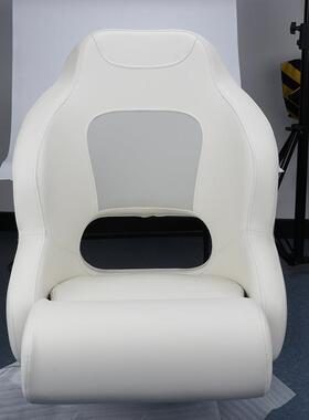 折叠UV驶驾椅船房车高背软包抗驾驶室白色+灰座椅用浮筒船快艇座