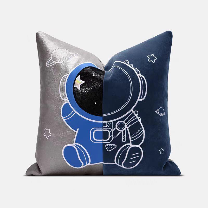 样简板抱枕奢约现LDZ代软装沙房发客厅靠垫方枕儿童刺绣卡通轻靠