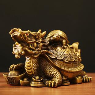 艺玄武龙招财母子龙AKE龟摆件工品财福归来客办厅家龟居公室桌面