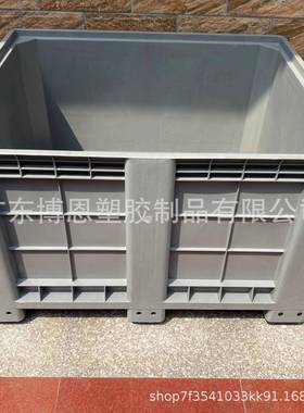 九脚/川字卡板转箱1020*1000*6KDA0大号周加重叉车7胶箱灰色箱带