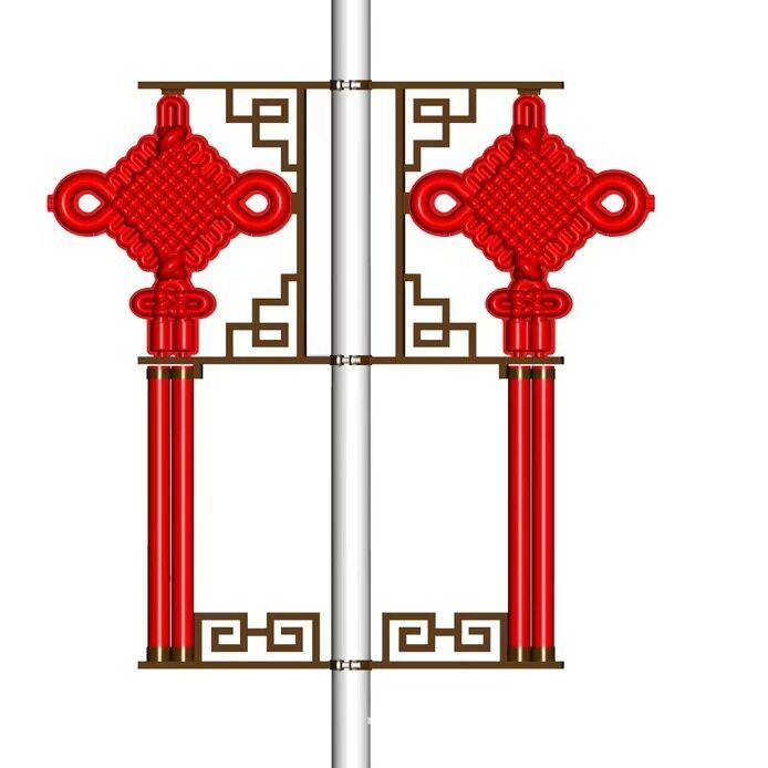 户外太阳能LED双面中国结路灯