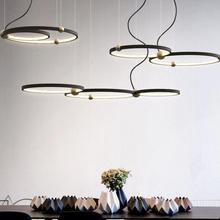 简约后代创意圆圈组厅合客吊个性创意环形艺术卧室餐灯厅92095吧
