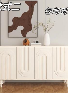 法式边奶油FTX风餐柜入户关柜轻奢客餐玄厅边柜简约现储代物收纳