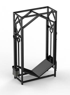 壁炉柴架木柴架火炉RC903609配件柴篮储木具架壁炉工柴火篮铁艺品