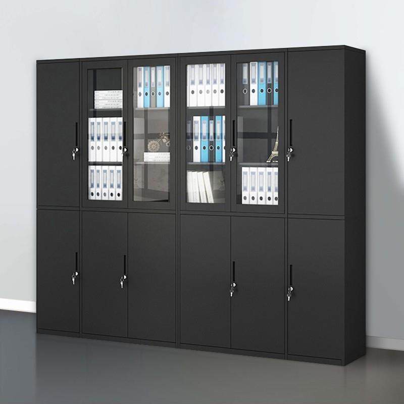 公室文件柜铁办皮矮柜地资料档案储物书架带锁收墙纳置物落1靠柜