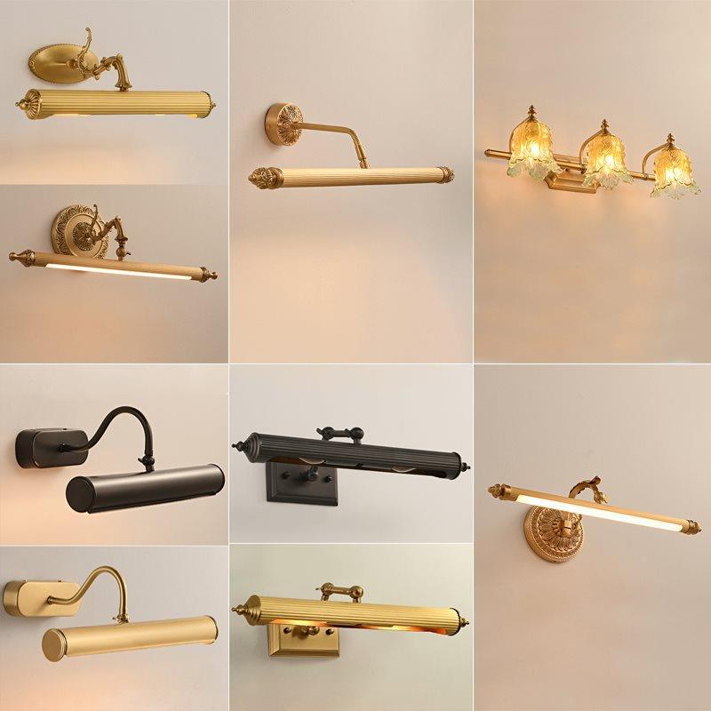 美式多款-镜复古镜前灯卫生免柜led打孔浴间室镜壁灯梳妆台镜灯壁
