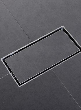 室长方形钢隐形室地漏镶砖304不锈防臭卫生77181间浴淋浴房外阳台