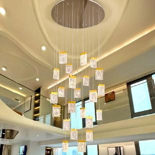 创意设计师款 楼空44328客厅长吊吊灯l间oft公中寓挑高 楼梯灯复式