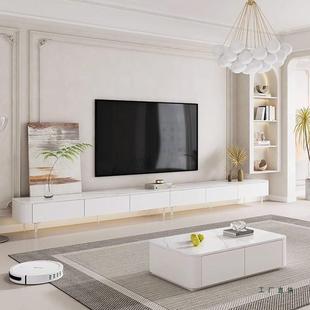 奶油风悬浮岩高地柜悬空电 网红法式 简款 现代约实木2板0VOZ25新款