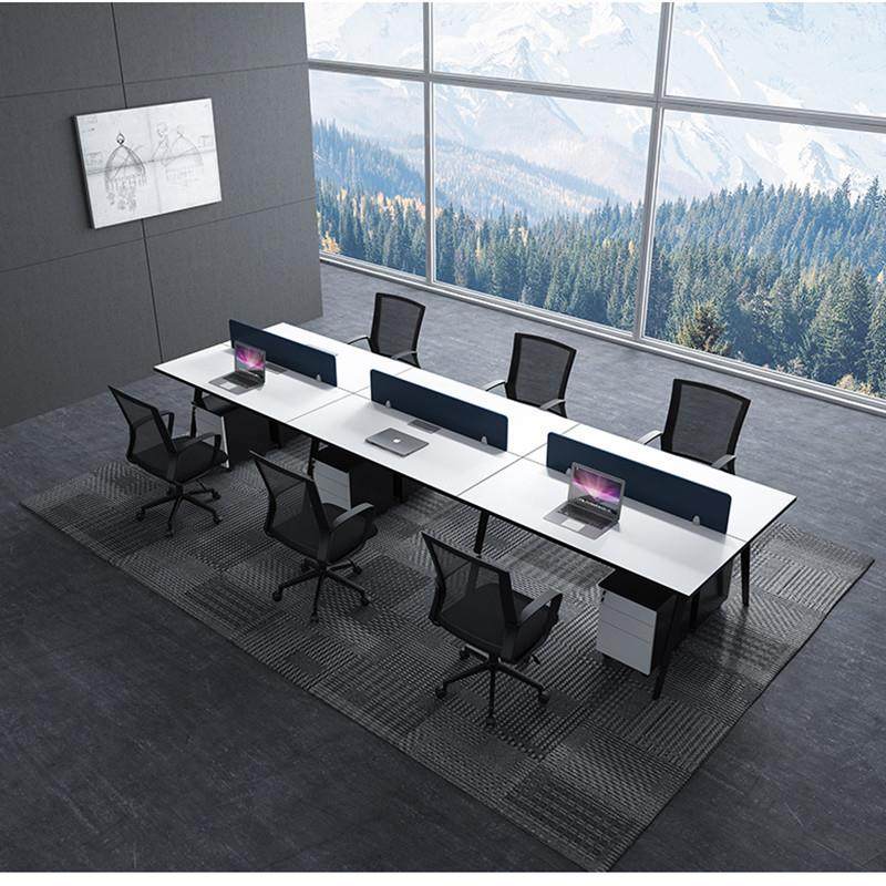 办公家具简约新款办公桌组合4 6人位职员桌屏风卡座现代办公桌椅