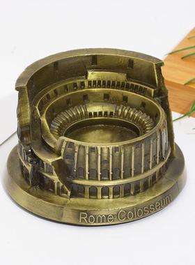 新款罗马斗兽场模型金属工艺品烟灰缸模型景区旅游纪念品创意摆件