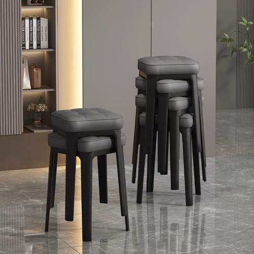 北欧风软包沙发凳子可叠放家用板凳客厅休闲餐厅商用等位防滑餐凳