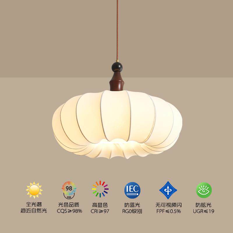 法式复古卧室吊灯中古南洋风布艺床头灯新中式禅意餐厅茶室房间灯