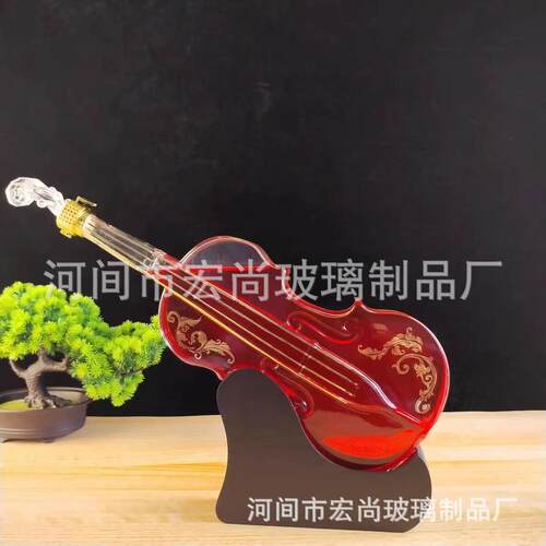 小提琴吉他造型泡酒瓶异型储酒器透明密封高档洋酒加厚玻璃泡酒瓶