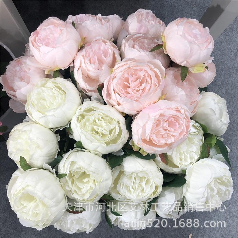 仿真7头芍药 仿真牡丹 圆婚庆插花路引花墙背景搭配装饰家居摆放