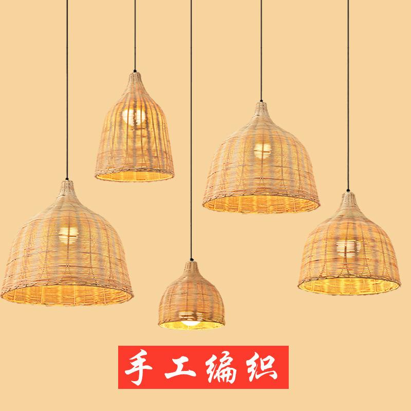 新款藤编吊灯 婚庆道具婚礼布置酒杯吊灯阳台餐厅竹编灯竹艺吊灯