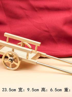 黄铜仿真仿手推车工艺品黄铜平板手推车创意摆件办公室桌面装饰品