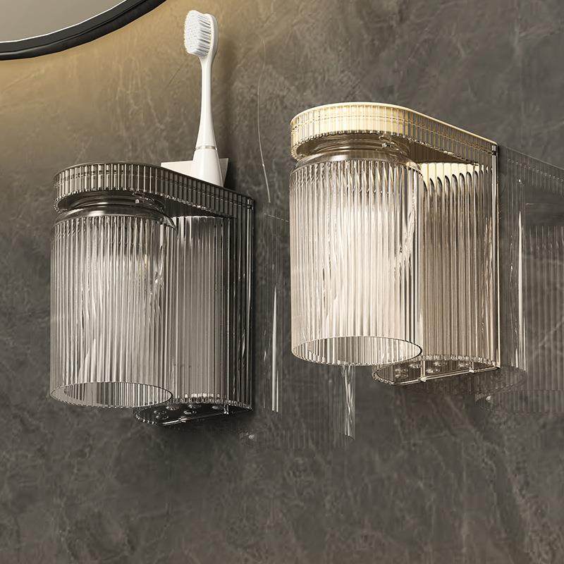 升级版牙刷置物架免打孔刷牙杯漱口杯挂墙架子壁挂式卫生间牙刷架