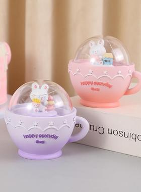 茶杯兔兔小夜灯可爱小兔子温馨浪漫氛围灯床头装饰暖光星星灯