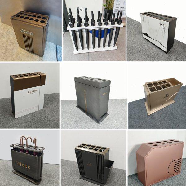 商用酒店大堂不锈钢雨伞架售楼部门口沥水雨伞收纳架高档定制伞桶