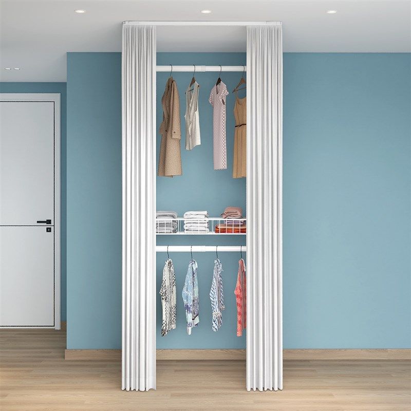 顶天立地晾衣架加粗加厚置衣架阳台免打孔伸缩置物架子衣柜挂衣杆,收纳整理,置地/升降晾晒衣架,淘宝优惠券,粉丝福利购,淘宝优惠卷