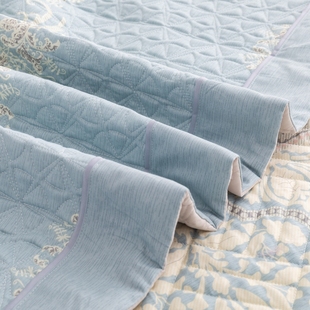 全棉双面夹棉床盖单件纯棉四季通用高级感榻榻米绗缝床单三件套