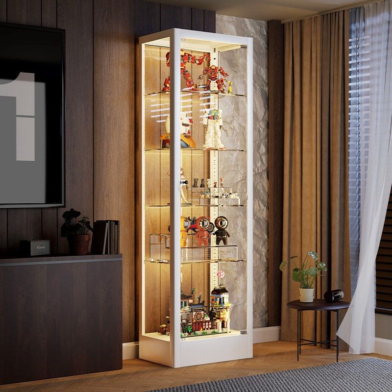 手办展示柜带灯玻璃柜子防尘透明痛柜家用乐模型高玩具收纳架酒柜
