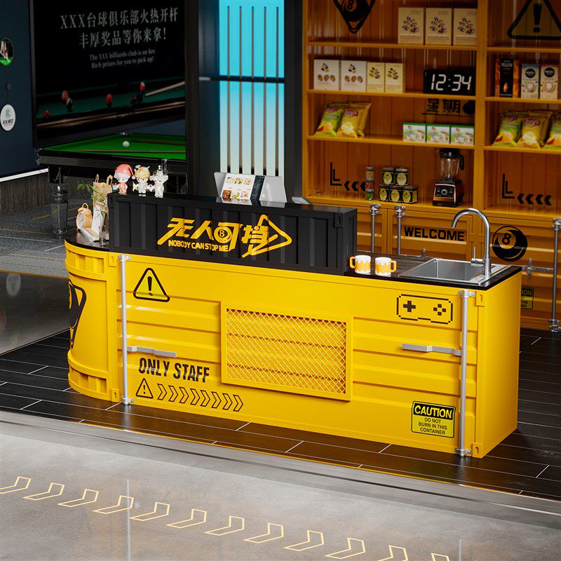 工业风吧台收银台酒吧奶茶店店铺小型烧烤店健身房商用前台接待台