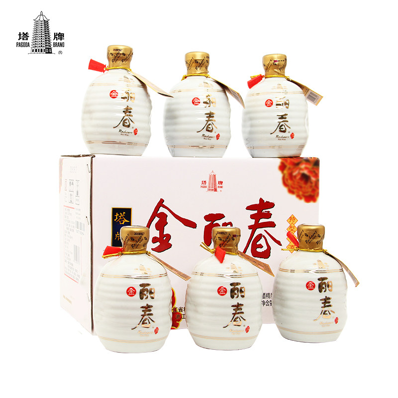 绍兴塔牌金丽春10年特型黄酒半干十年陈糯米350mlx6瓶装整箱送礼