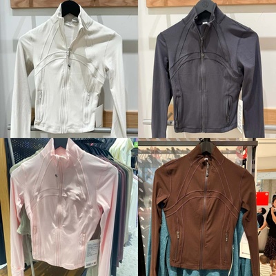 代购 lululemon Define 立领罗纹运动瑜伽短款修身显瘦夹克外套女