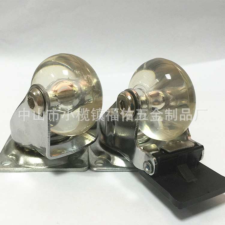 亚马逊3寸PU插杆脚轮电脑椅万向轮静音滑轮办公椅轮子爆款透明轮