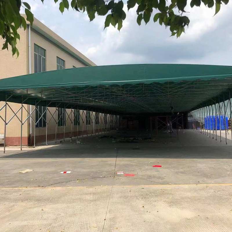 大型户外遮阳棚蓝球蓬仓储帐篷膜结构停车棚推拉蓬电瓶车景观伸缩