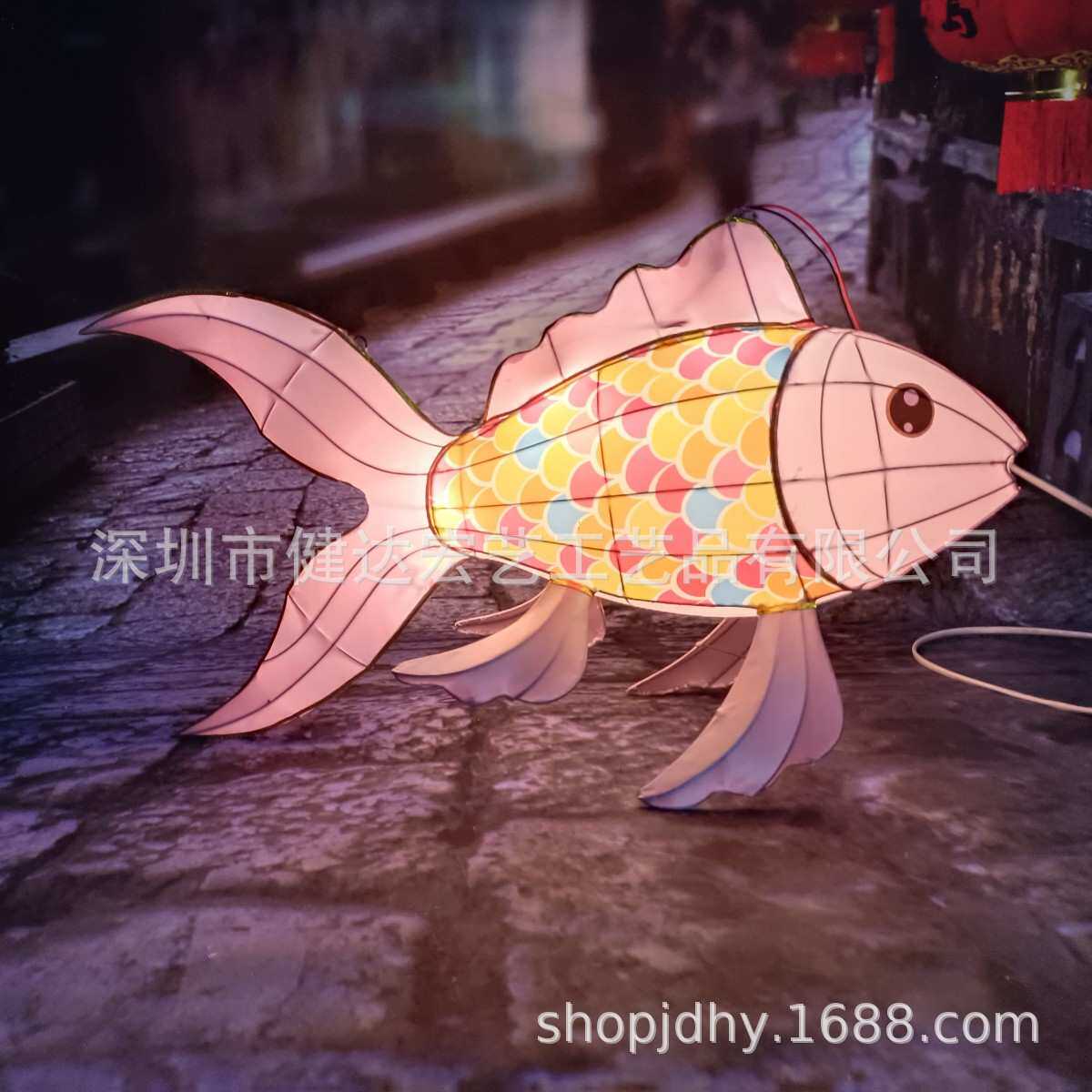 金鱼花灯灯笼挂件美陈鲤鱼造型灯春节锦鲤花灯餐厅吊灯大型灯会