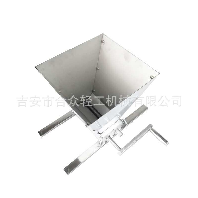 自酿设备家酿啤酒麦芽研磨机手摇对辊粉碎机电钻小型原料磨碎工具