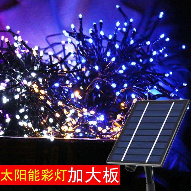 太阳能led树上小彩灯闪灯串灯家用装饰庭院阳台花园户外防水七彩