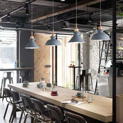 北欧简约现代卧室床头灯吧台创意铝材艺饭餐厅吊灯三头组合灯具