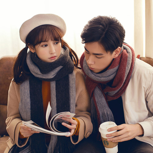围巾男冬季送男友生日礼物女2021新款情侣韩版百搭男生潮男士围脖