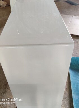 U型白色烤漆流水台展示台方台圆台中岛柜高低桌展示架体验桌定制