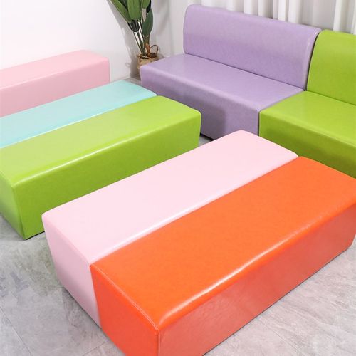 培训机构休息区等候等待美发店小沙发幼儿园窄沙发椅座椅长条凳子