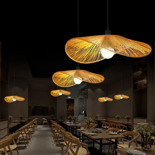 侘寂风日式麻绳吊灯复古仿古中式民宿酒店餐厅吧台火锅店灯笼灯罩