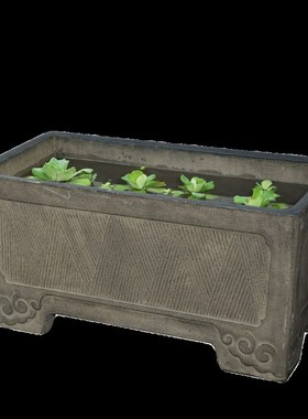 户外阳台养鱼池造景摆件庭院布置室外古法小鱼缸景观院子落地水槽