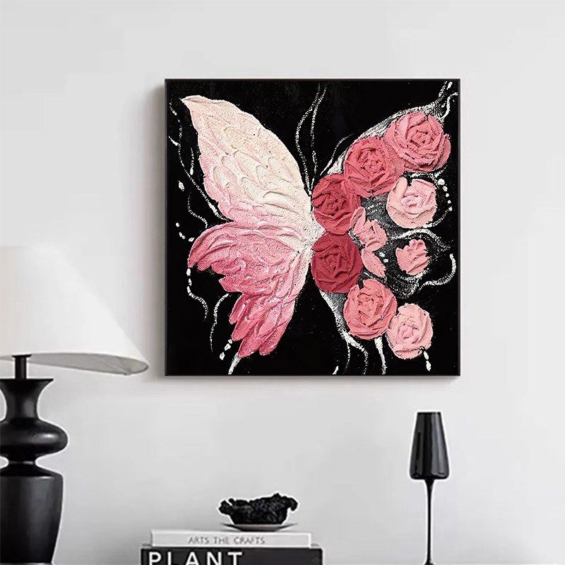 法式蝴蝶客厅沙发背景墙装饰画现代简约卧室床头挂画斗柜艺术摆画,家居饰品,现代装饰画,淘宝优惠券,粉丝福利购,淘宝优惠卷