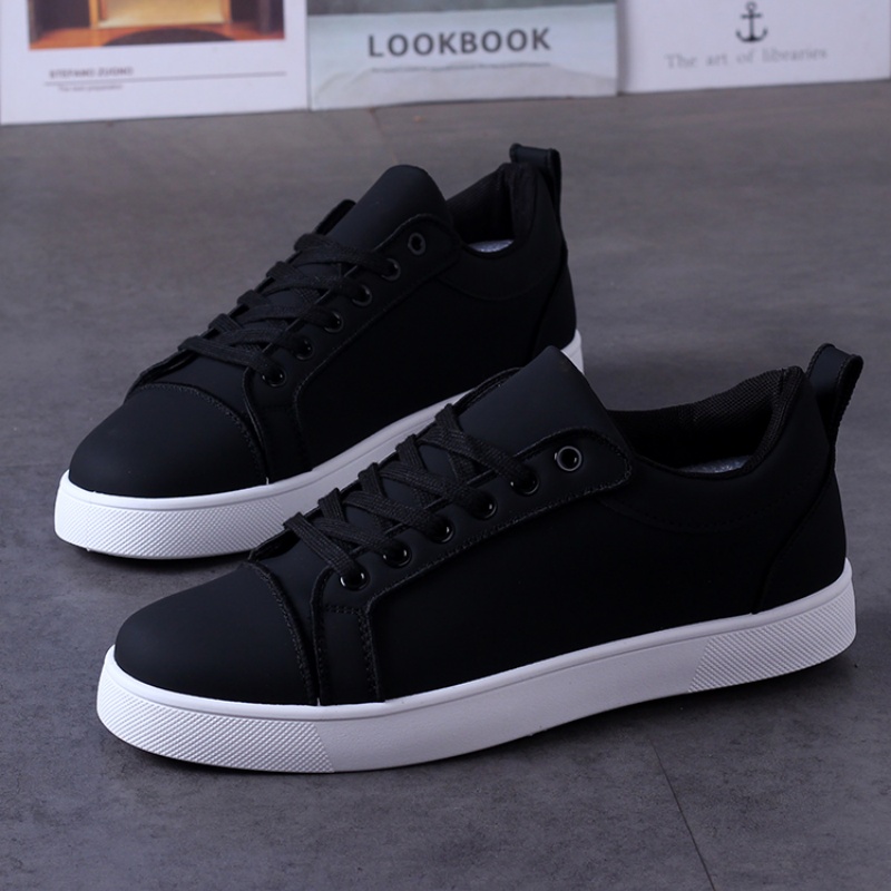 国潮全黑百搭透气男士板鞋秋冬