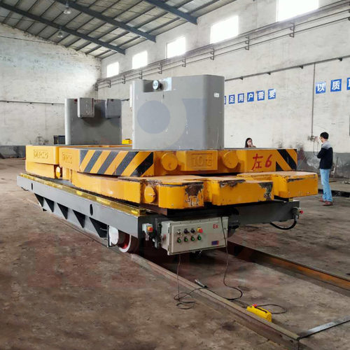 工厂托盘转运地轨转台车钢板卷材轨道地平车不锈钢材料轨道搬运车