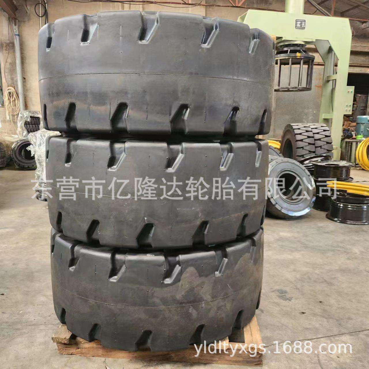25寸实心轮胎带轮毂耐扎井下矿下拖车运输车单轮1100/450-25轮胎