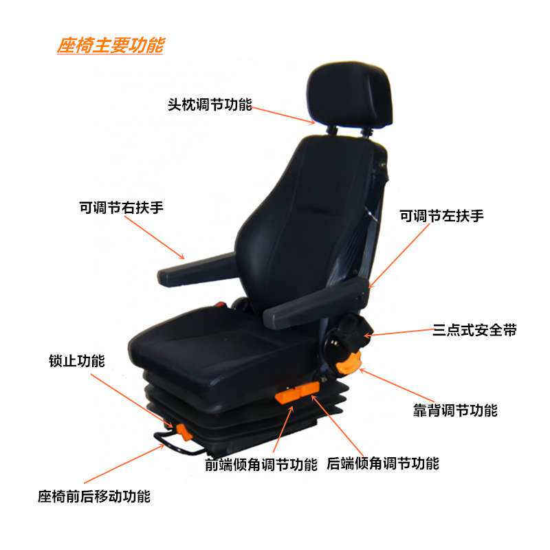 双气袋空气腰托驾驶员座椅舒适可调节三点式安全带气囊座椅