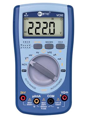 伊万厂家VC92晶体管交直流NCV验电2KV高压全保护光伏万用表