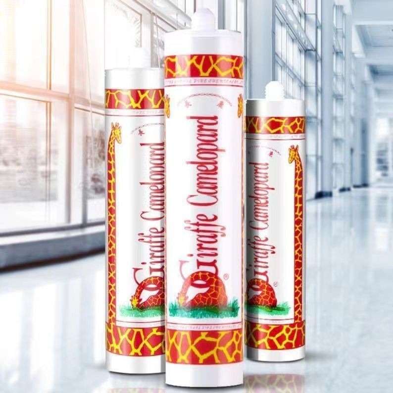 长鹿玻璃胶中酸性防水防霉厨卫家用长颈鹿透明黑色瓷白鱼缸耐候胶